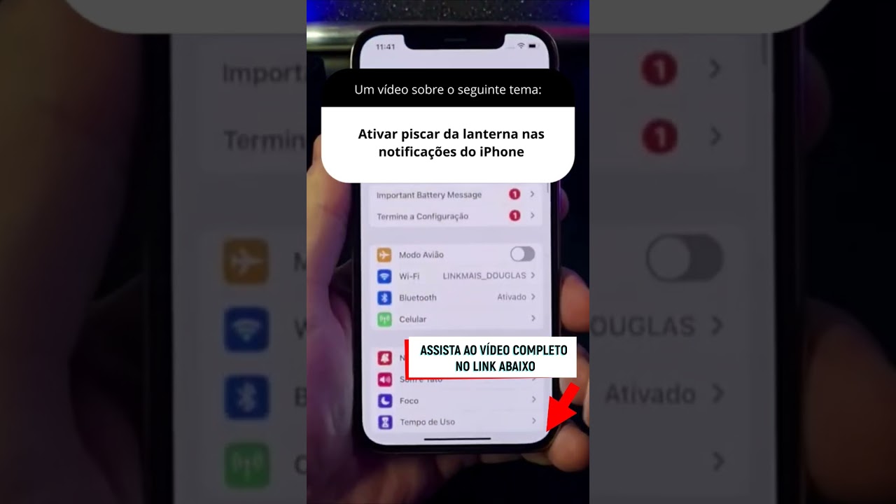 Ativar piscar da lanterna nas notificações do iPhone Ativar piscar da lanterna nas notificações do iPhone