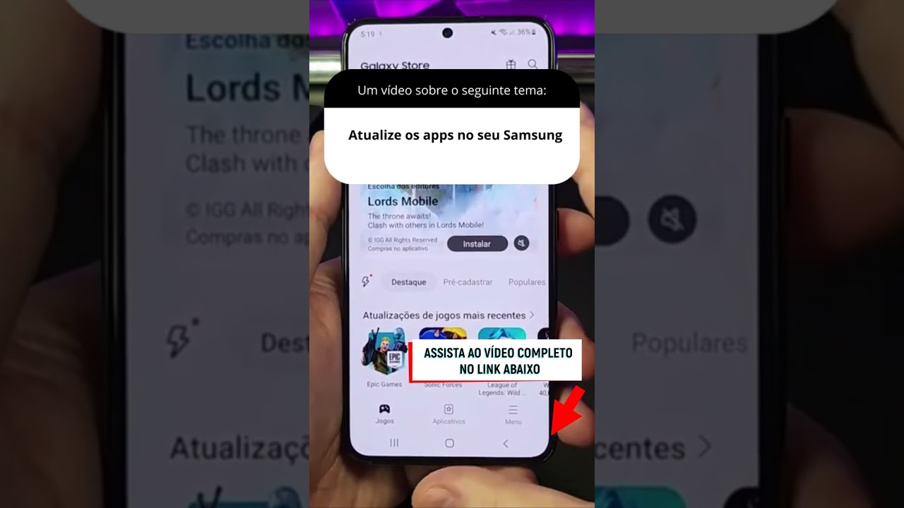 Atualize os apps no seu Samsung