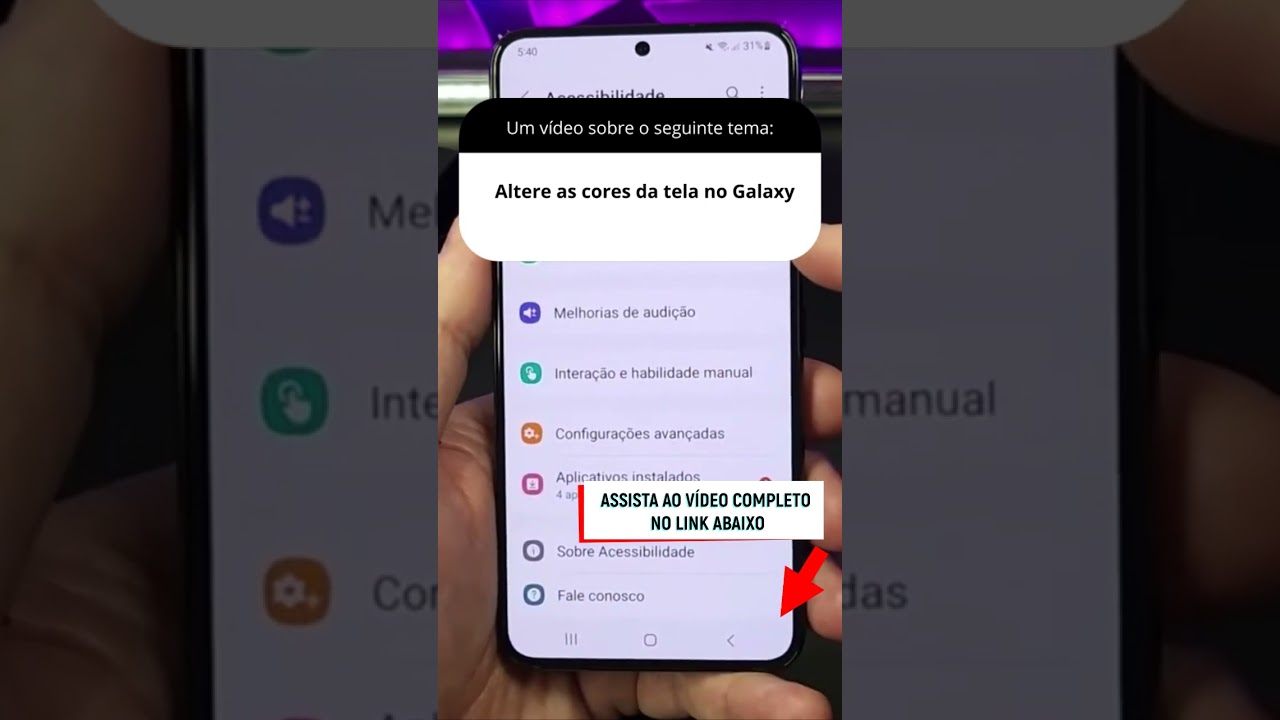 Altere as cores da tela no Galaxy Altere as cores da tela no Galaxy