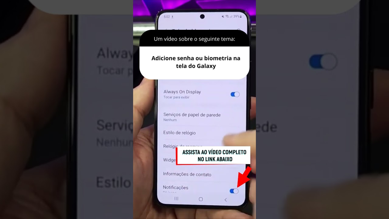 Adicione senha ou biometria na tela do Galaxy Adicione senha ou biometria na tela do Galaxy