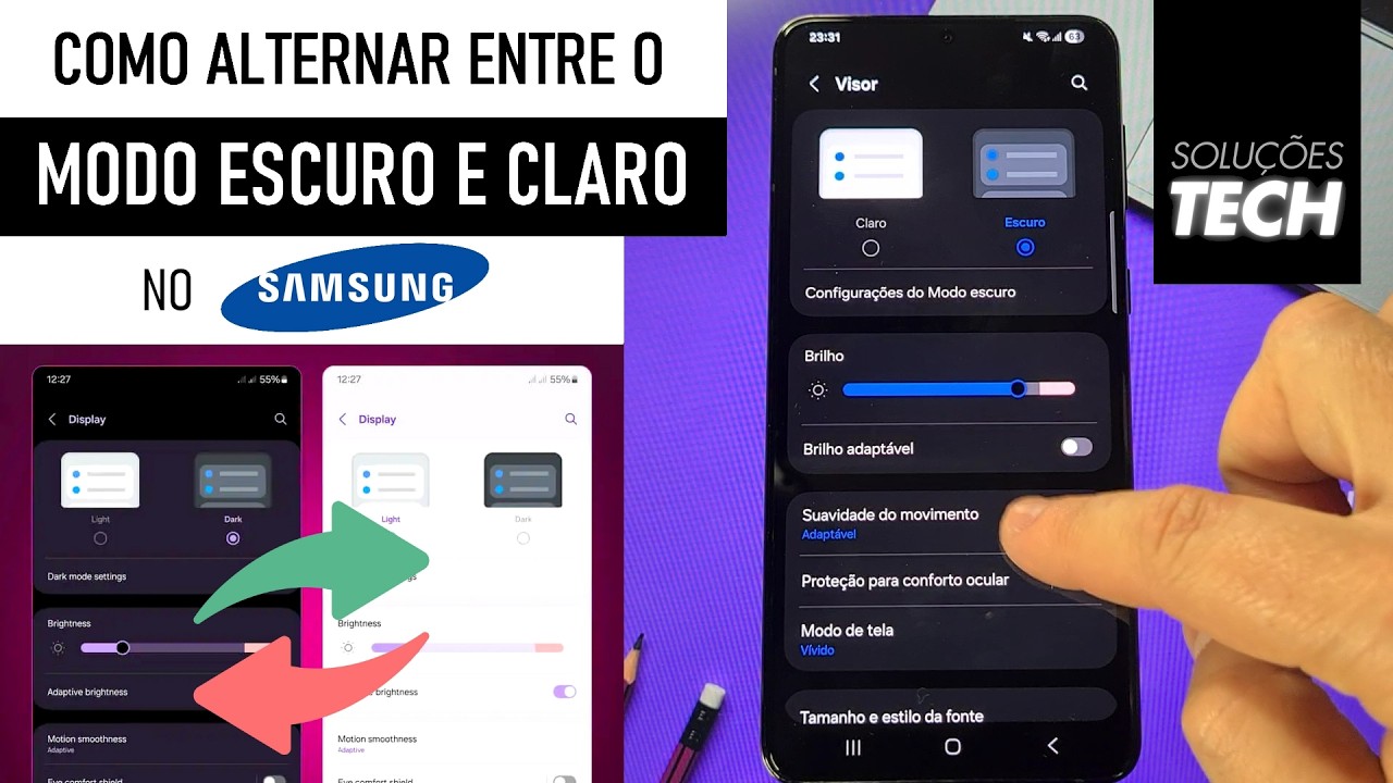 Como Alternar entre o MODO ESCURO e CLARO no SAMSUNG (ATUALIZADO) Como Alternar entre o MODO ESCURO e CLARO no SAMSUNG (ATUALIZADO)