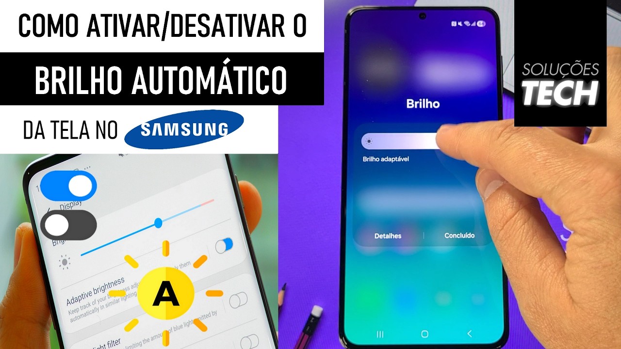 Como Ativar/Desativar o BRILHO AUTOMÁTICO da Tela no SAMSUNG (ATUALIZADO)