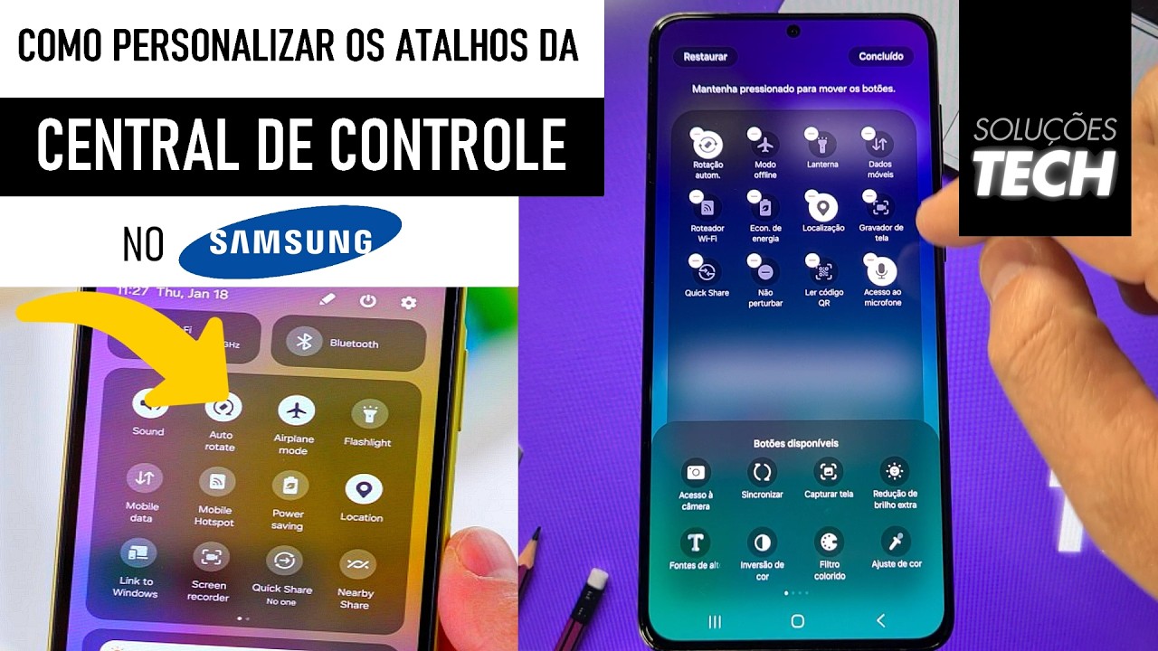 Como Personalizar os Atalhos da Central de Controle no SAMSUNG (ATUALIZADO)
