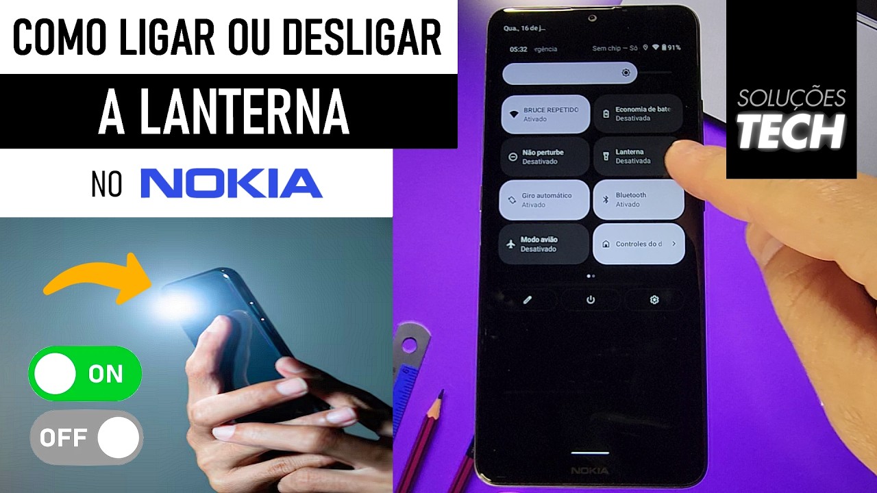 Como Ligar ou Desligar a LANTERNA no NOKIA (ATUALIZADO)