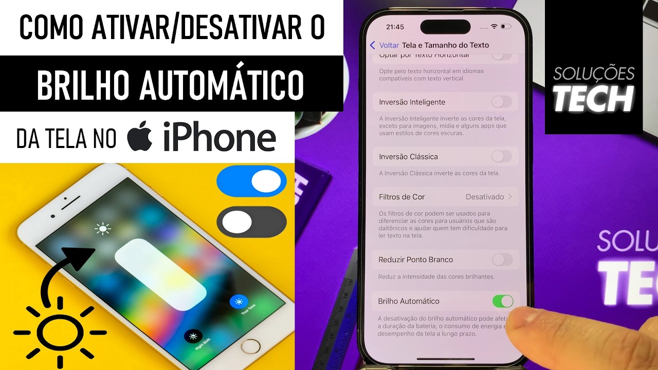 Como Ativar/Desativar o BRILHO AUTOMÁTICO da Tela no iPhone (ATUALIZADO)