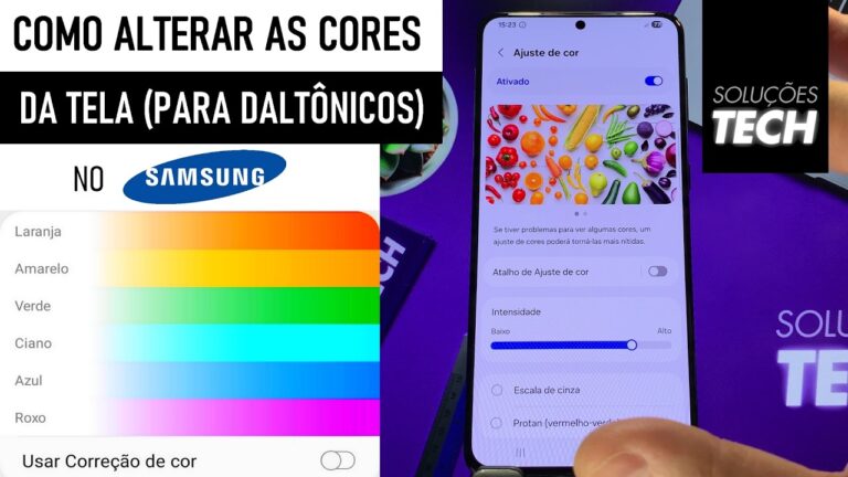 Como Alterar as CORES da TELA no SAMSUNG (Para Daltônicos) ATUALIZADO