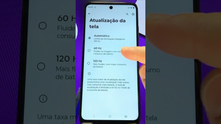 Como Alterar a TAXA de ATUALIZAÇÃO da TELA no MOTOROLA #shorts #motorola #android #tutorial #tela